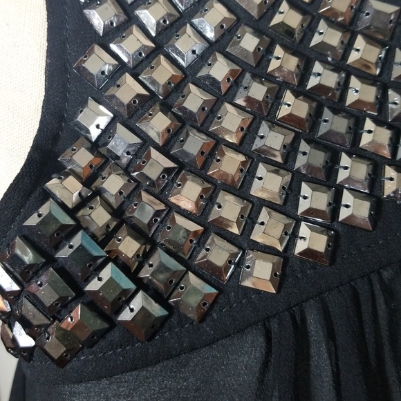 Love Stitch Studded cut out sleveelees black top. Size S - Picture 3 of 8